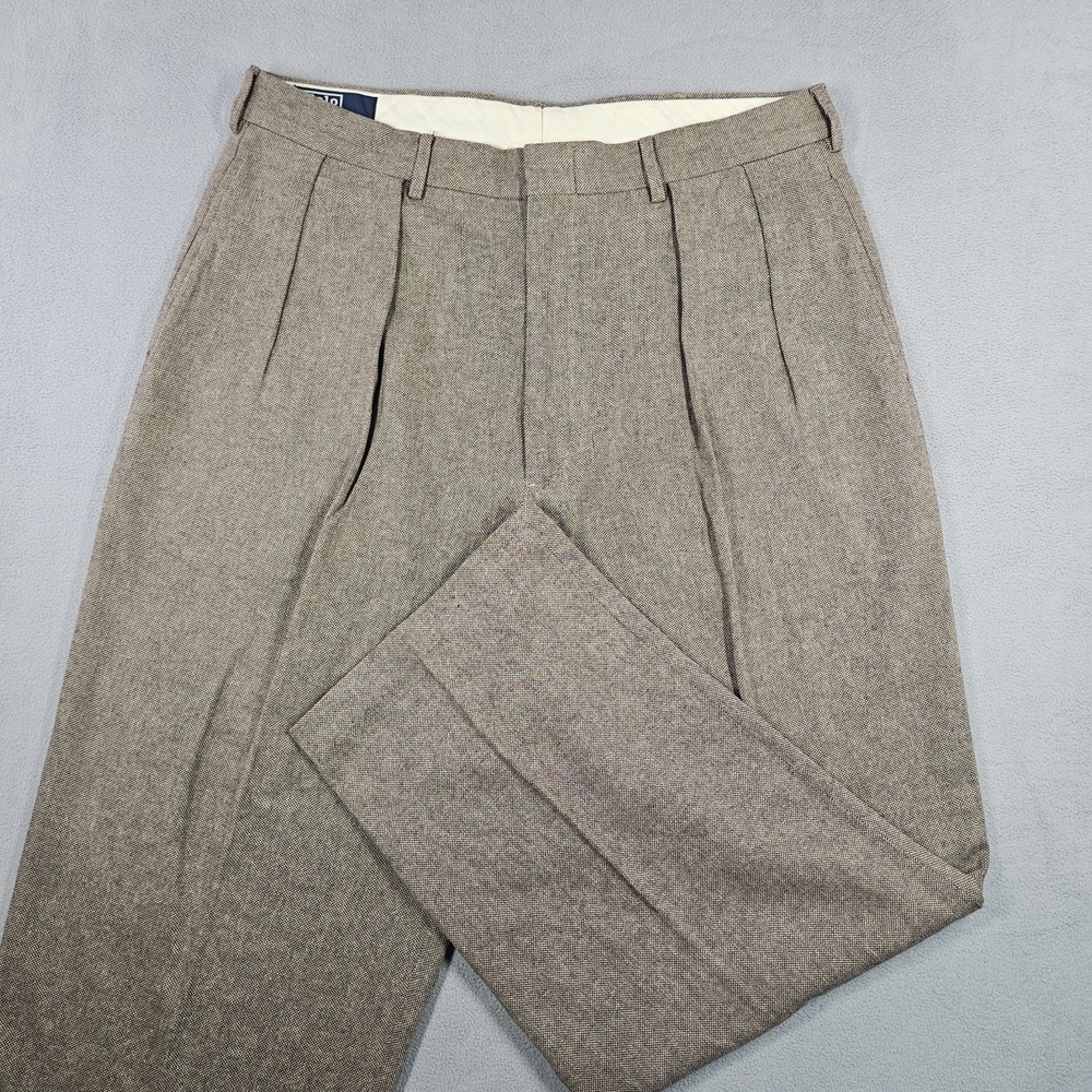 Vintage Polo Ralph Lauren Pants Mens 34x28 (measured) Retro Pleated Trousers 90s